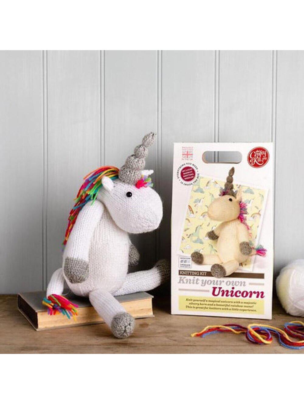 The Crafty Kit Company Knit Your Own Unicorn DIY Knitting Craft Kit / New
